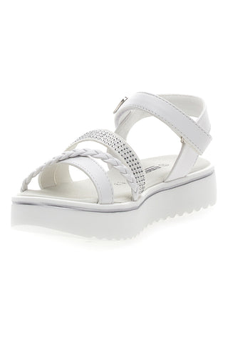 Weiße Sandalen mit Strasssteinen und Herz ENERGY E532