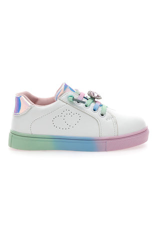 Sneakers Bianche con Suola e Lacci Multicolor GRAZIE GIRL 134353