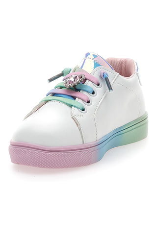 Sneakers Bianche con Suola e Lacci Multicolor GRAZIE GIRL 134353