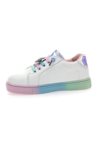 Sneakers Bianche con Suola e Lacci Multicolor GRAZIE GIRL 134353