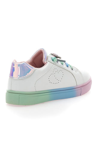 Sneakers Bianche con Suola e Lacci Multicolor GRAZIE GIRL 134353