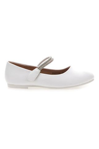 Ballerine Bianche con Cinturino con Brillantini a Strappo GRAZIE GIRL 39G2512S