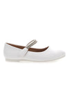 Weiße Ballerinas mit Riemen mit Klettverschluss und Glitzersteinen GRAZIE GIRL 39G2512S