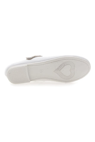 Weiße Ballerinas mit Riemen mit Klettverschluss und Glitzersteinen GRAZIE GIRL 39G2512S