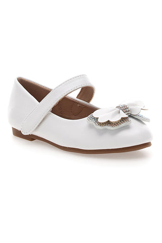 Weiße Ballerinas mit Blumenschleife GRAZIE GIRL 39G2514S