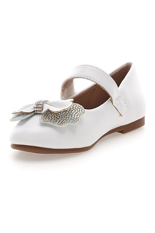 Weiße Ballerinas mit Blumenschleife GRAZIE GIRL 39G2514S