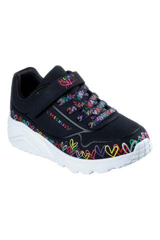 Sneakers nere con cuori e Memory Foam Skechers Uno Lite - Heart Craze