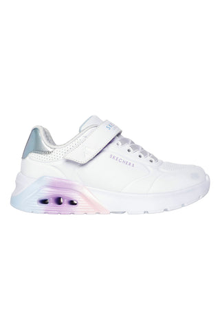 Skechers Uno Lite 2.0 Vivid Metallic White Sneakers mit Metallic-Details und adaptivem Verschluss