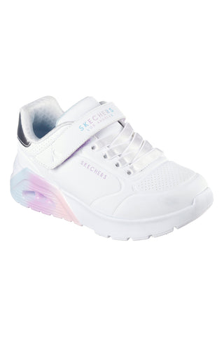 Skechers Uno Lite 2.0 Vivid Metallic White Sneakers mit Metallic-Details und adaptivem Verschluss