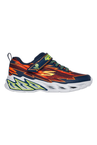 Sneakers blu con luci e dettagli arancioni Skechers Light Storm 2.0 Bolt-Brights
