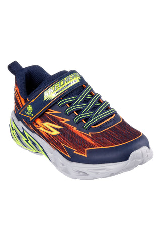 Sneakers blu con luci e dettagli arancioni Skechers Light Storm 2.0 Bolt-Brights