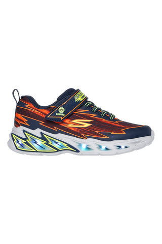 Sneakers blu con luci e dettagli arancioni Skechers Light Storm 2.0 Bolt-Brights