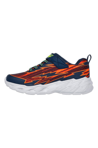 Sneakers blu con luci e dettagli arancioni Skechers Light Storm 2.0 Bolt-Brights