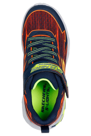 Sneakers blu con luci e dettagli arancioni Skechers Light Storm 2.0 Bolt-Brights