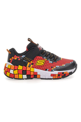 Sneakers rosse con dettagli pixelati e luci Skechers Mega-Craft 3