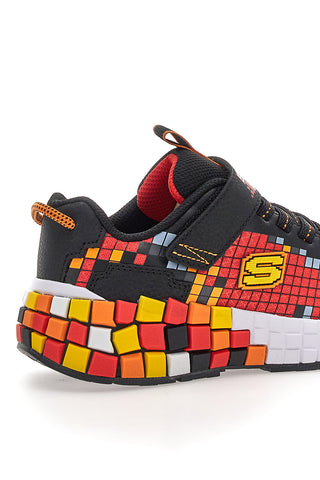 Sneakers rosse con dettagli pixelati e luci Skechers Mega-Craft 3