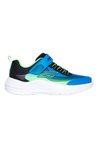 Skechers Microspec Advance Leichtgewicht-Sneaker mit Klettverschluss in Blau und Limette