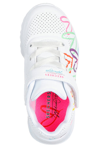 Sneakers bianche con cuori multicolor Skechers Uno Lite Love Levitate