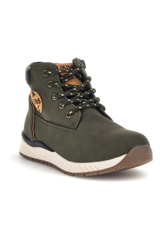 Scarpe alte verdi con zip laterale Pitt kids AT25W01