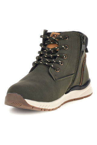 Scarpe alte verdi con zip laterale Pitt kids AT25W01