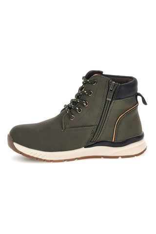 Scarpe alte verdi con zip laterale Pitt kids AT25W01