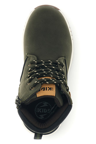 Scarpe alte verdi con zip laterale Pitt kids AT25W01