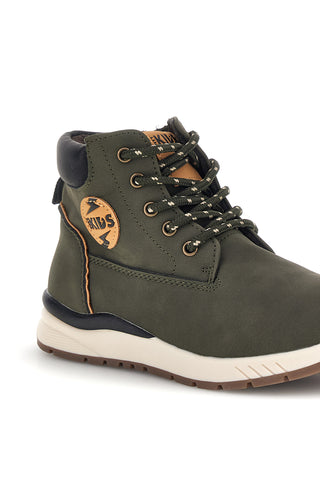 Scarpe alte verdi con zip laterale Pitt kids AT25W01