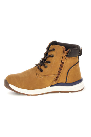 Scarpe alte marroni con zip laterale Pitt kids AT25W01