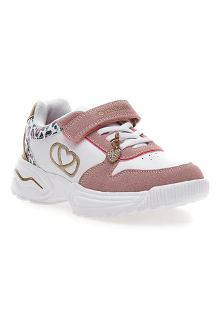 Sneakers bianche e rosa con fantasia animalier Mkids MG25124