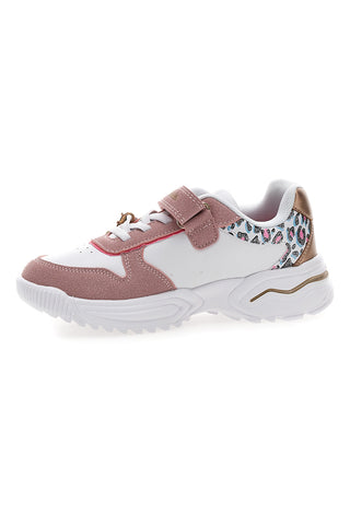 Sneakers bianche e rosa con fantasia animalier Mkids MG25124