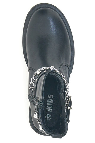 Pitt Kids SKBS812 Schwarze Stiefeletten mit Nieten und Ketten