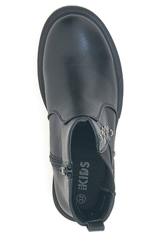 Pitt Kids SKBS1104 Schwarze Chelsea-Stiefel mit Herznieten