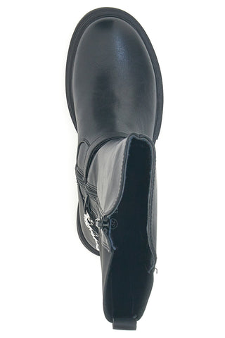 Schwarze Stiefel mit dekorativer Kette Pitt Kinder SKBS1117