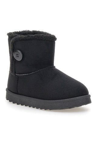 Stivaletti neri con bottone decorativo e interno in pelo Pittarello Love PK1714B