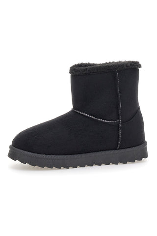 Stivaletti neri con bottone decorativo e interno in pelo Pittarello Love PK1714B