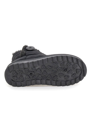 Stivaletti neri con bottone decorativo e interno in pelo Pittarello Love PK1714B