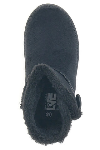 Stivaletti neri con bottone decorativo e interno in pelo Pittarello Love PK1714B