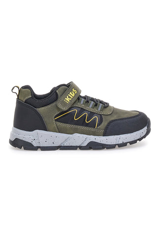 Sneakers verdi con dettagli neri e gialli Pitt kids 124