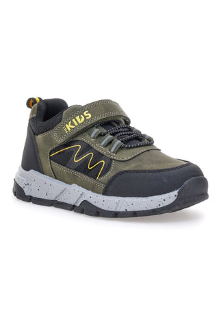 Sneakers verdi con dettagli neri e gialli Pitt kids 124