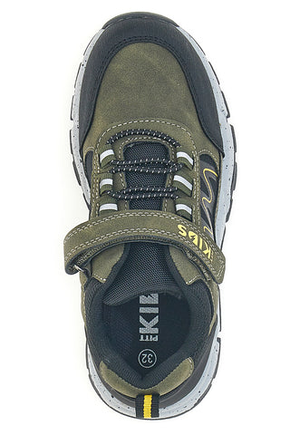 Sneakers verdi con dettagli neri e gialli Pitt kids 124
