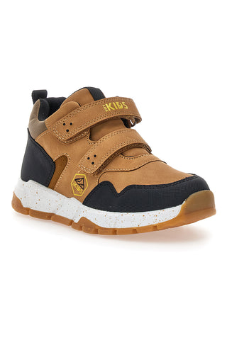 Pitt Kids 127 Braune Trekking-Sneaker mit Doppelriemen