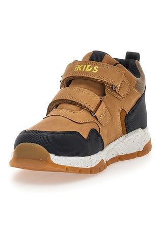 Pitt Kids 127 Braune Trekking-Sneaker mit Doppelriemen