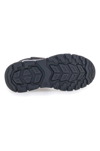 Schwarze High-Top-Sneaker mit roten Details und Klettverschluss Pitt Kids 129