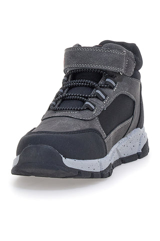 Pitt Kids 125 graue High-Top-Sneaker mit roten Details und Klettverschluss