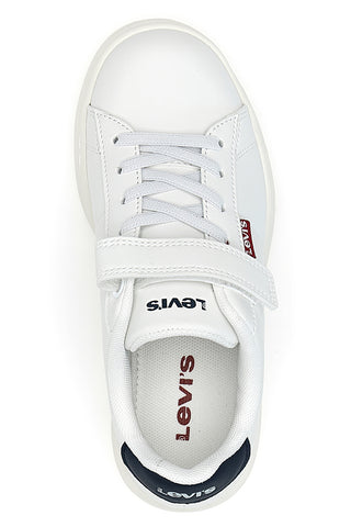 Levi's – Bell Jr. – Weiße Sneakers mit marineblauem Detail
