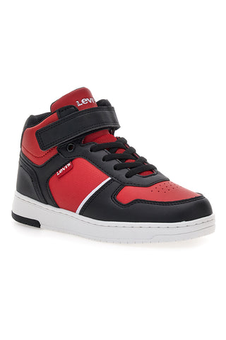 Levi's – Kick Mid Se – Sneaker mit Klettverschluss in Schwarz und Rot