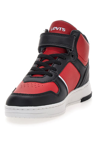 Levi's – Kick Mid Se – Sneaker mit Klettverschluss in Schwarz und Rot