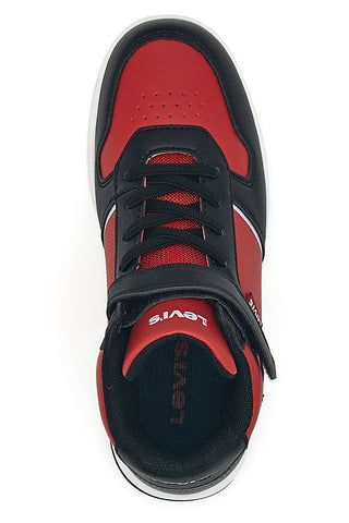 Levi's – Kick Mid Se – Sneaker mit Klettverschluss in Schwarz und Rot