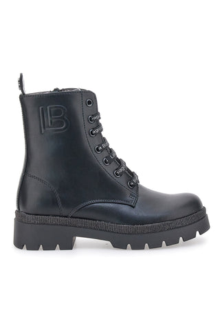Schwarze Kampfstiefel mit Profilsohle und seitlichem Logo Laura Biagiotti L93119396