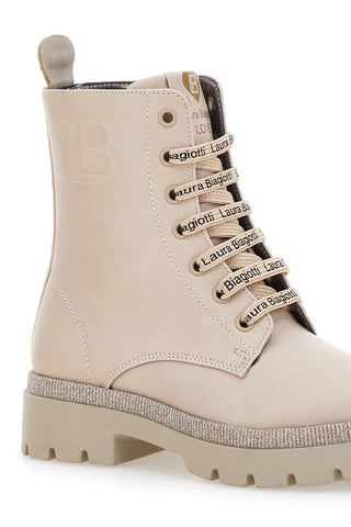 Anfibi beige con suola glitter Laura Biagiotti L93119395